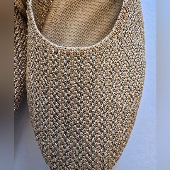 Rothy's The Square Wrap Ballerina Flats Shimmering Gold Size 9.5 - Picture 6 of 16